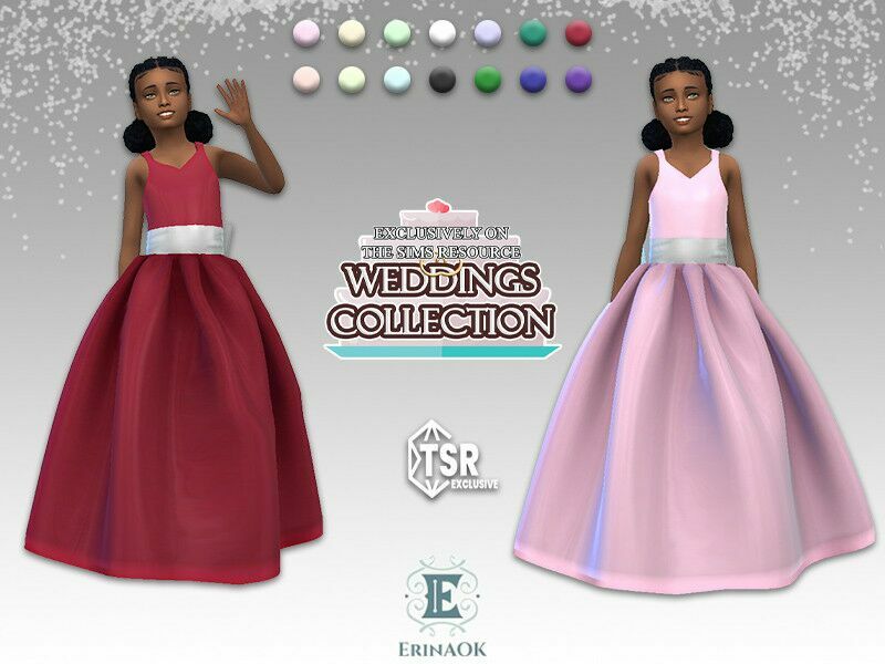 Girls Flower Girl Gown 1 Girls Flower Girl Gown Sims 4 CC