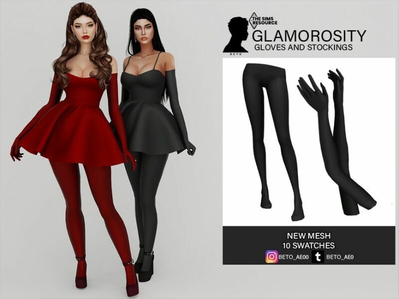 Glamorosity (Gloves And Stockings) 1 Glamorosity (Gloves And Stockings) Sims 4 CC