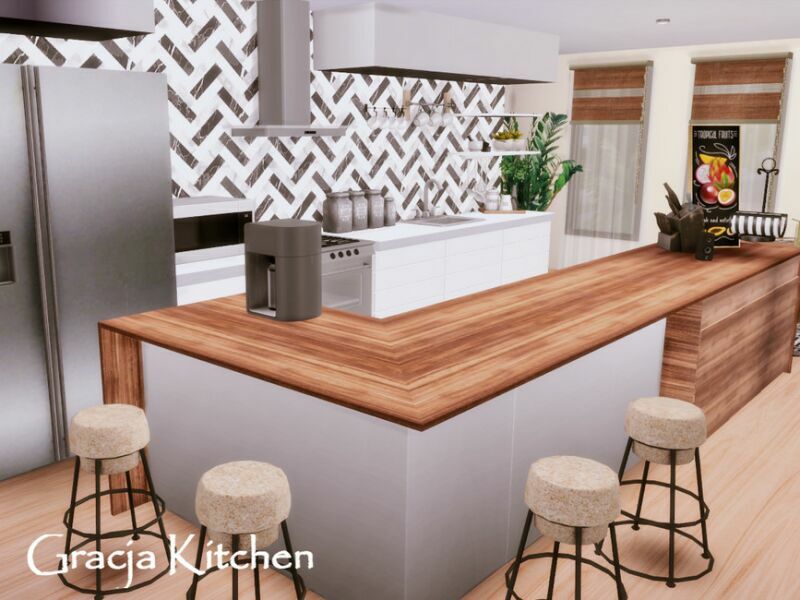 Gracja Kitchen | Only TSR CC By Genkaiharetsu 1 Gracja Kitchen | Only TSR CC By Genkaiharetsu Sims 4 CC