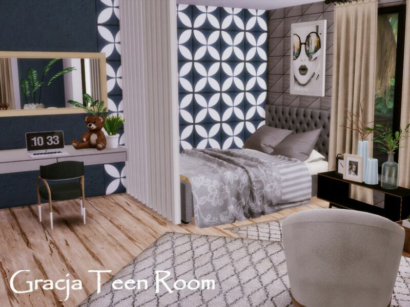 Gracja Teen Room | Only TSR CC By Genkaiharetsu 1 Gracja Teen Room | Only TSR CC By Genkaiharetsu Sims 4 CC