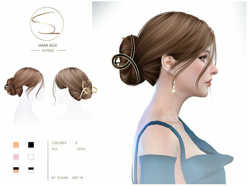 Hairacc Nika (011023) 1 Hairacc Nika (011023) Sims 4 CC