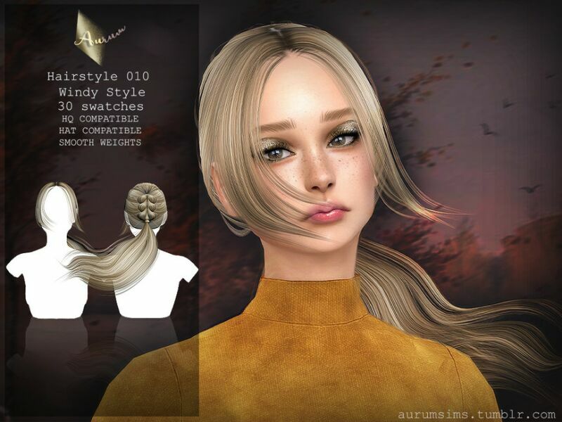 Hairstyle 010 – Windy Style By Aurummusik 1 Hairstyle 010 – Windy Style By Aurummusik Sims 4 CC