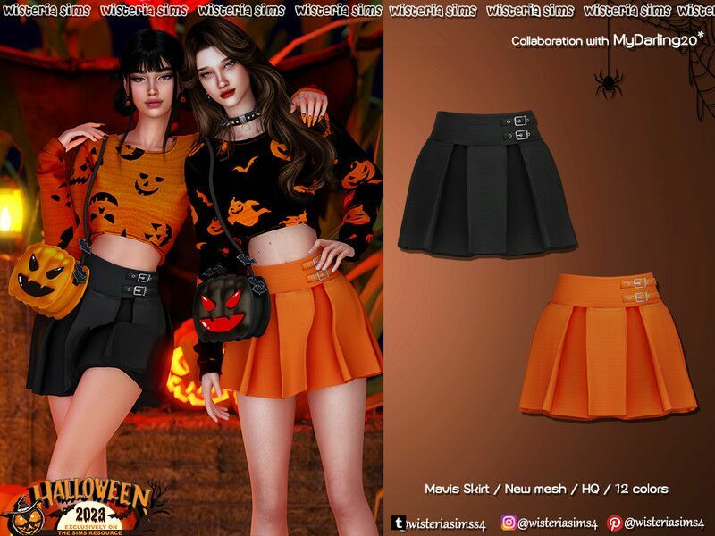 Halloween 2023 – Mavis Skirt By Wisteriasims 1 Halloween 2023 – Mavis Skirt By Wisteriasims Sims 4 CC