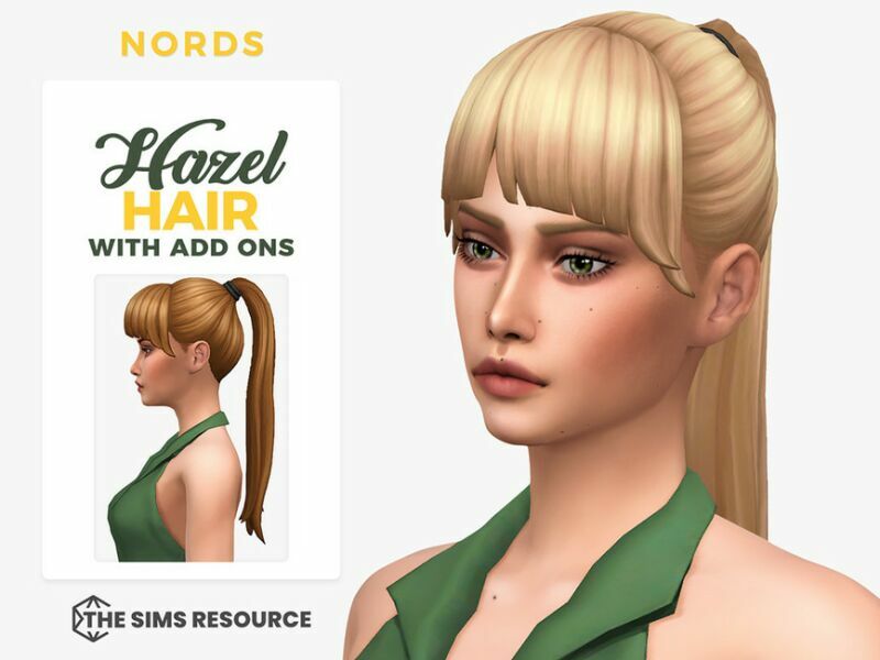 Hazel Ponytail Hairstyle By Nords 1 Hazel Ponytail Hairstyle By Nords Sims 4 CC