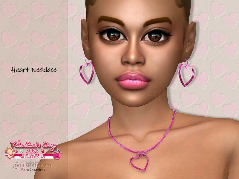 Heart Necklace 1 Heart Necklace Sims 4 CC