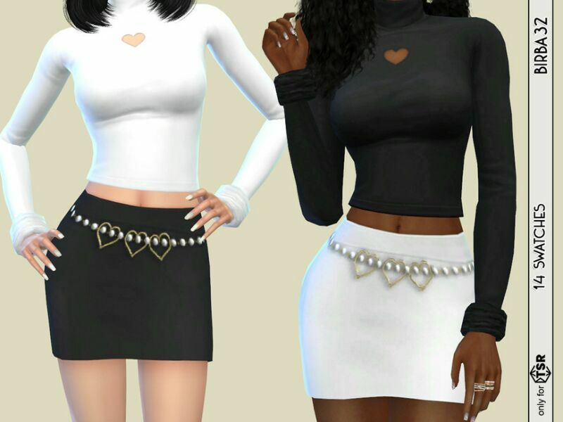 Heart Skirt By Birba32 1 Heart Skirt By Birba32 Sims 4 CC