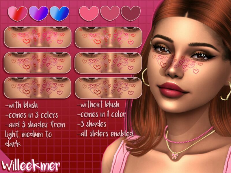 Hearts Blush By Willeekmer 2 sims 4 cc hearts blush by willeekmer 2