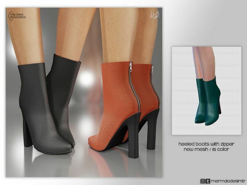 Heeled Boots With Zipper S06 By Mermaladesimtr 1 Heeled Boots With Zipper S06 By Mermaladesimtr Sims 4 CC
