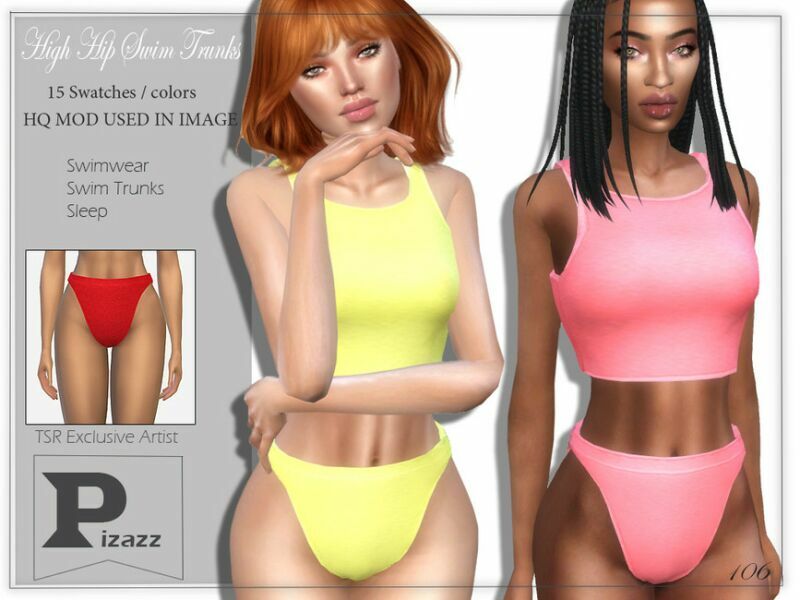 High HIP Swim Trunks By Pizazz 1 High HIP Swim Trunks By Pizazz Sims 4 CC