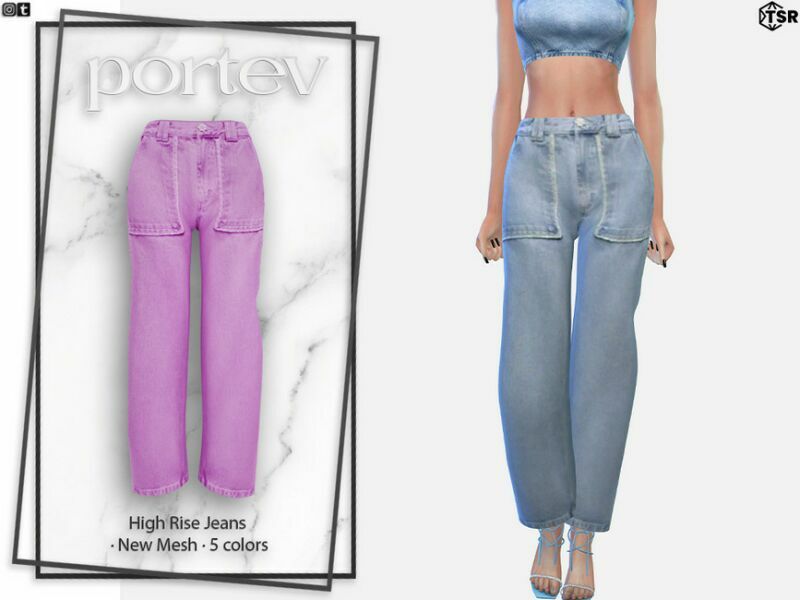 High Rise Jeans By Portev 1 High Rise Jeans By Portev Sims 4 CC