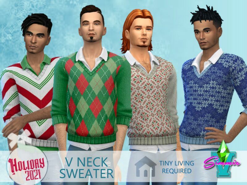 Holiday21 V Neck Sweater By Simmiev 1 Holiday21 V Neck Sweater By Simmiev Sims 4 CC