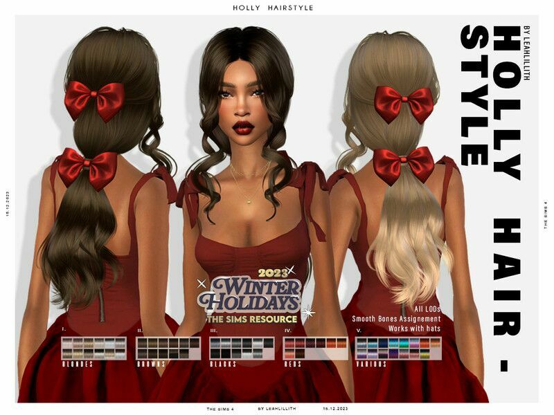 Holly Hairstyle 1 Holly Hairstyle Sims 4 CC