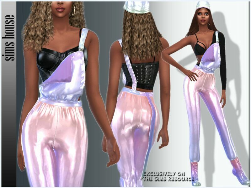 Holographic Women’S Jumpsuit (Bottom) 1 Holographic Women’S Jumpsuit (Bottom) Sims 4 CC