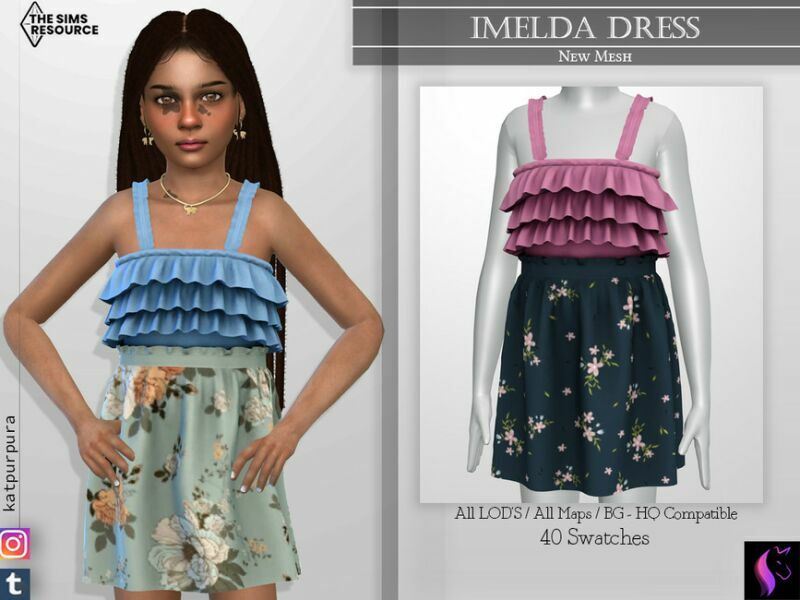 Imelda Dress By Katpurpura 1 Imelda Dress By Katpurpura Sims 4 CC