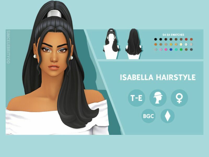 Isabella Hairstyle By Simcelebrity00 1 Isabella Hairstyle By Simcelebrity00 Sims 4 CC