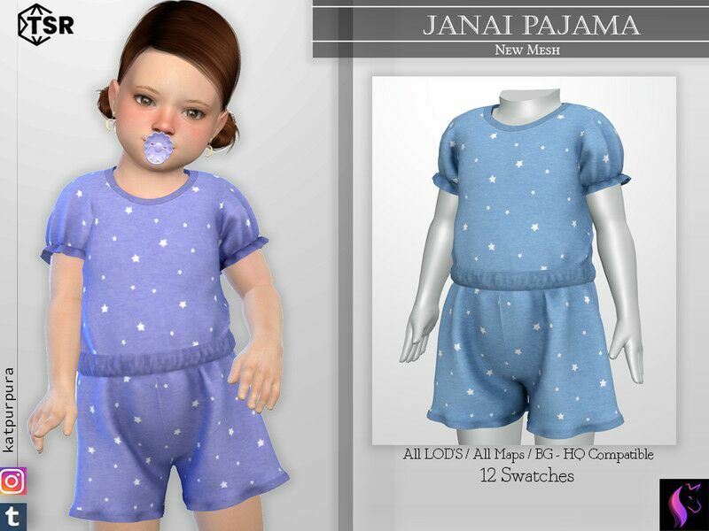 Janai Pajama By Katpurpura 1 Janai Pajama By Katpurpura Sims 4 CC