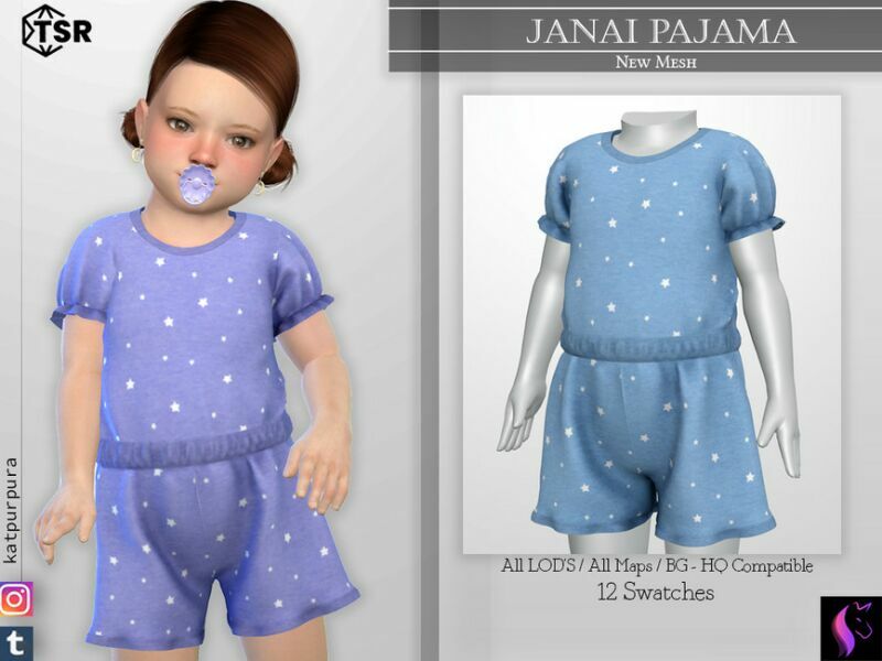 Janai Pajama By Katpurpura 1 Janai Pajama By Katpurpura Sims 4 CC