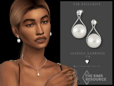 Janessa Earrings V4 By Glitterberryfly Sims 4 CC