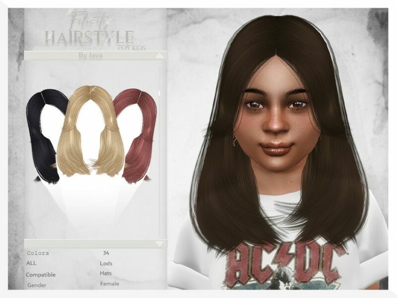 Javasims- Felicity (Child Hairstyle) By Javasims 1 Javasims- Felicity (Child Hairstyle) By Javasims Sims 4 CC