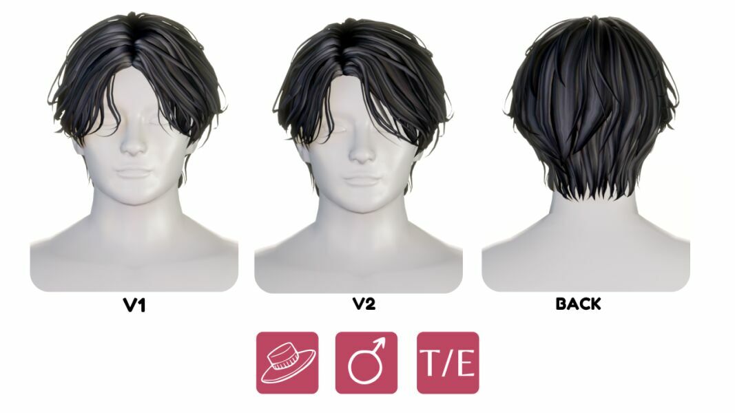Johan Hair (2 Versions) 2 sims 4 cc johan hair 2 versions 2