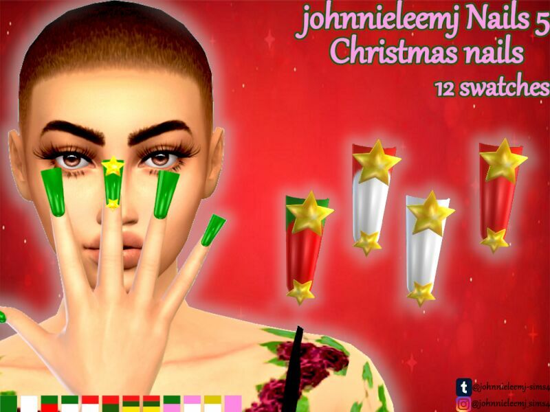 Johnnieleemj Christmas Nails (Nails 5) By Johnnieleemj 1 Johnnieleemj Christmas Nails (Nails 5) By Johnnieleemj Sims 4 CC