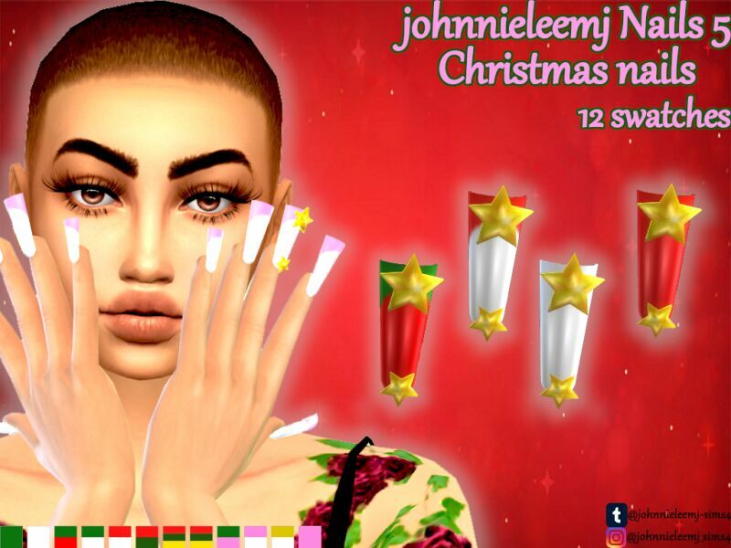 Johnnieleemj Christmas Nails (Nails 5) By Johnnieleemj 3 sims 4 cc johnnieleemj christmas nails nails 5 by johnnieleemj 2