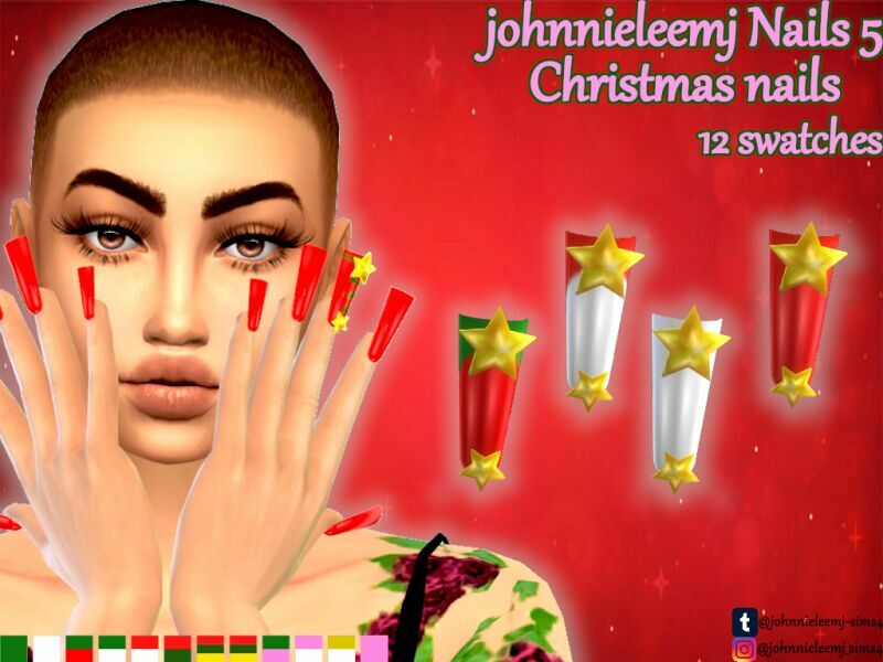 Johnnieleemj Christmas Nails (Nails 5) By Johnnieleemj 2 sims 4 cc johnnieleemj christmas nails nails 5 by johnnieleemj 3