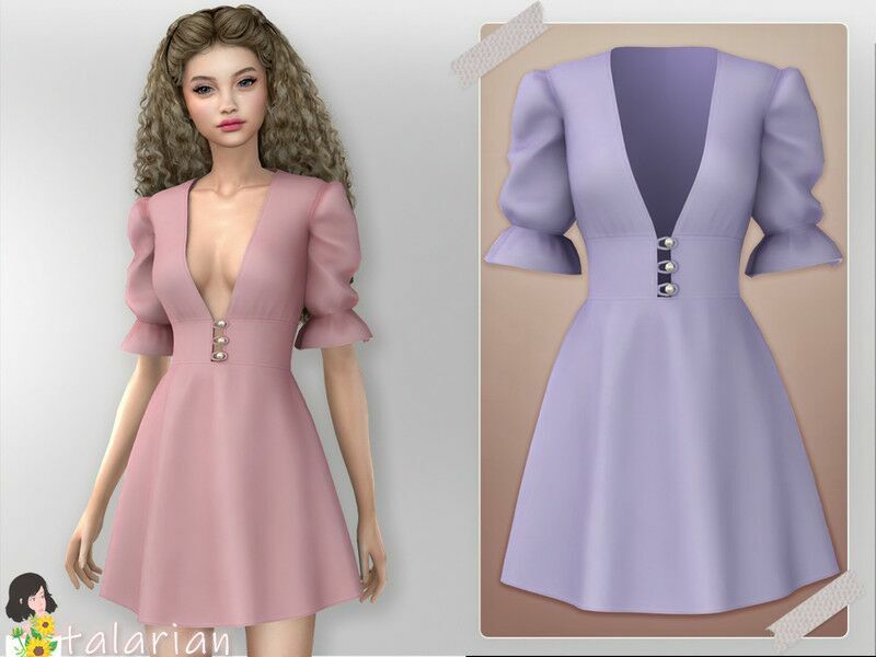 Juniper Short Dress / Everyday 1 Juniper Short Dress / Everyday Sims 4 CC