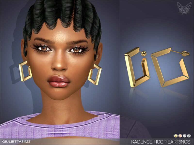 Kadence Hoop Earrings By Feyona 1 Kadence Hoop Earrings By Feyona Sims 4 CC