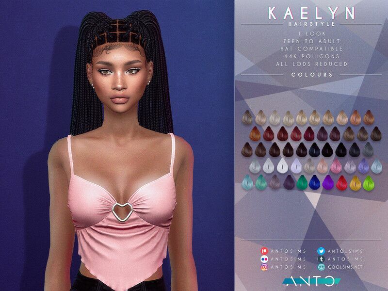 Kaelyn Hairstyle 1 Kaelyn Hairstyle Sims 4 CC
