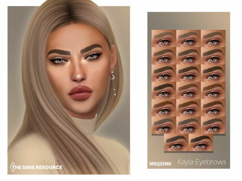 Kayla Eyebrows By Msqsims 1 Kayla Eyebrows By Msqsims Sims 4 CC