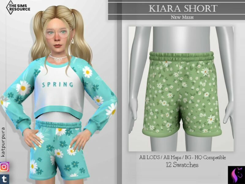 Kiara Short By Katpurpura 1 Kiara Short By Katpurpura Sims 4 CC