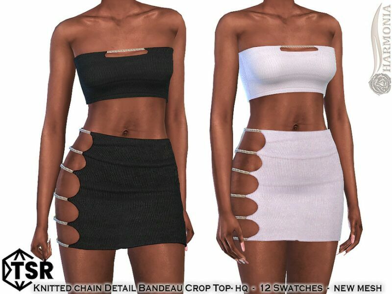 Knitted Bandeau Crop TOP By Harmonia 1 Knitted Bandeau Crop TOP By Harmonia Sims 4 CC