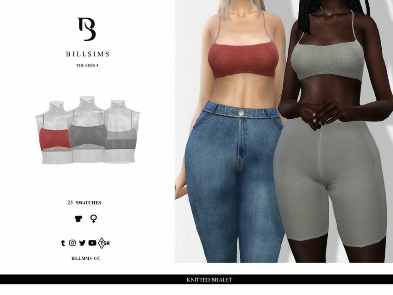 Knitted Bralet 1 Knitted Bralet Sims 4 CC