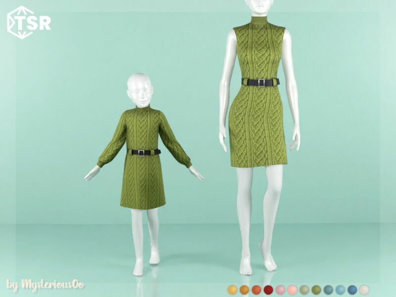 Knitted Dress With Black Belt Adult By Mysteriousoo 2 sims 4 cc knitted dress with black belt adult by mysteriousoo 2