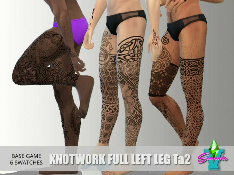 Knotwork Full Left LEG Tattoo By Simmiev 1 Knotwork Full Left LEG Tattoo By Simmiev Sims 4 CC