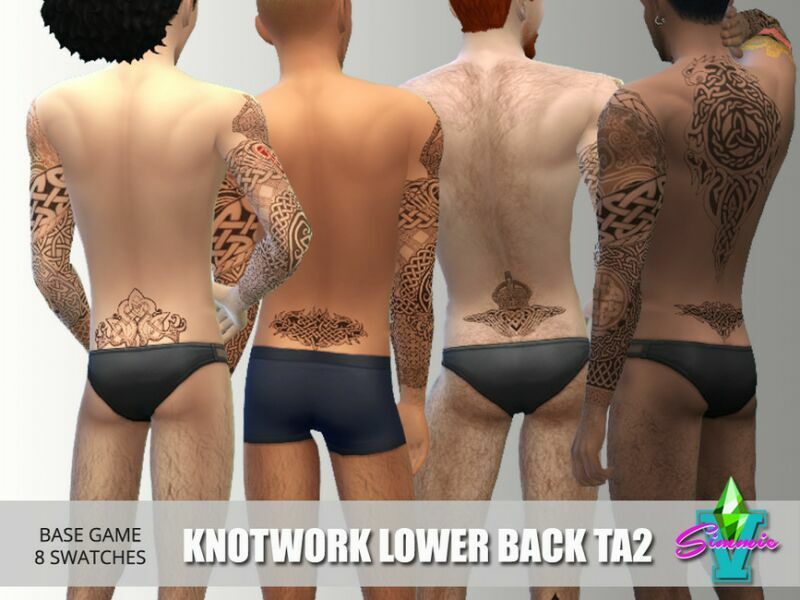 Knotwork Lower Back Tattoo By Simmiev 1 Knotwork Lower Back Tattoo By Simmiev Sims 4 CC