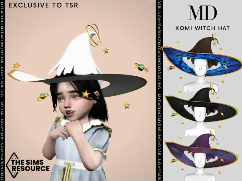 Komi Witch HAT Toddler By Mydarling20 1 Komi Witch HAT Toddler By Mydarling20 Sims 4 CC