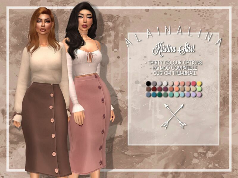 Kristina Skirt By Alainalina 1 Kristina Skirt By Alainalina Sims 4 CC