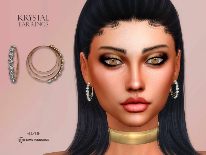 Krystal Earrings By Suzue 1 Krystal Earrings By Suzue Sims 4 CC