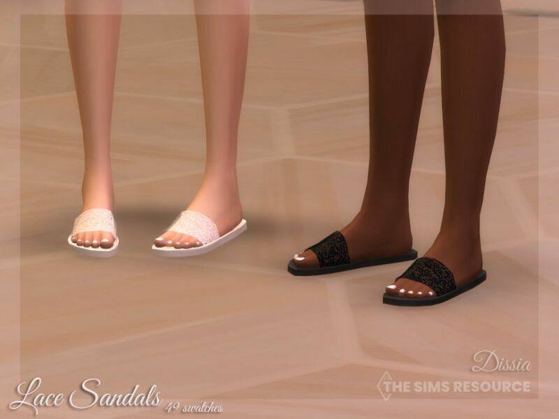 Lace Sandals By Dissia 1 Lace Sandals By Dissia Sims 4 CC