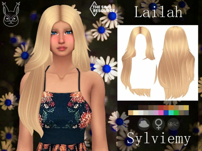 Lailah Hairstyle By Sylviemy 1 Lailah Hairstyle By Sylviemy Sims 4 CC