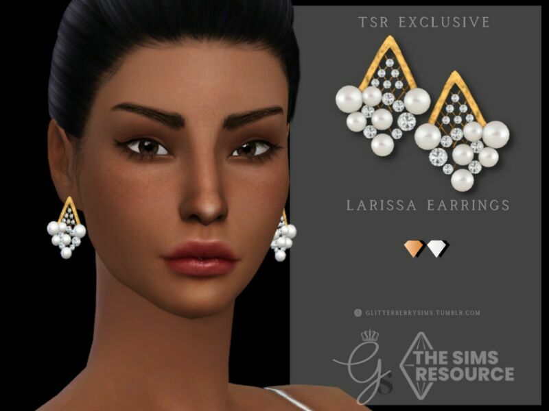 Larissa Earring By Glitterberryfly 1 Larissa Earring By Glitterberryfly Sims 4 CC