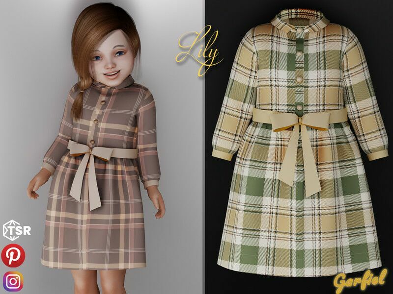 Lily – Cotton Plaid Long Sleeve… By Garfiel 1 Lily – Cotton Plaid Long Sleeve… By Garfiel Sims 4 CC