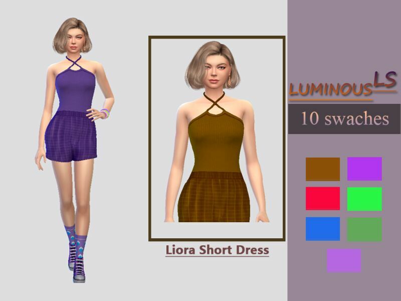 Liora Short Dress By Luminousls 1 Liora Short Dress By Luminousls Sims 4 CC