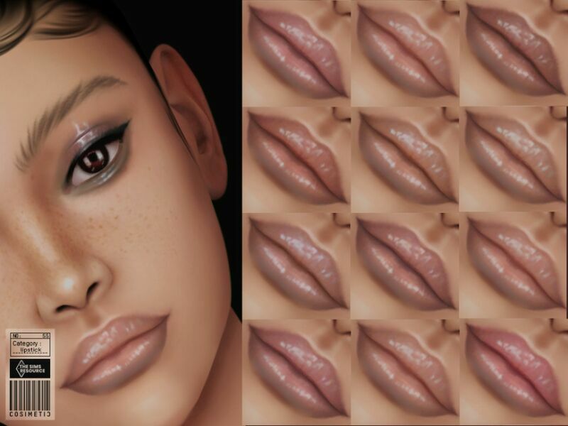Lipstick | N55 By Cosimetic 1 Lipstick | N55 By Cosimetic Sims 4 CC