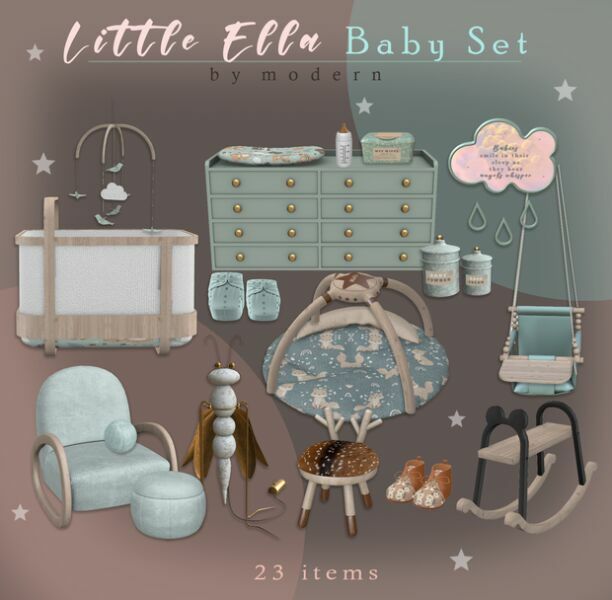 Little Ella Baby SET By Modern 1 Little Ella Baby SET By Modern Sims 4 CC