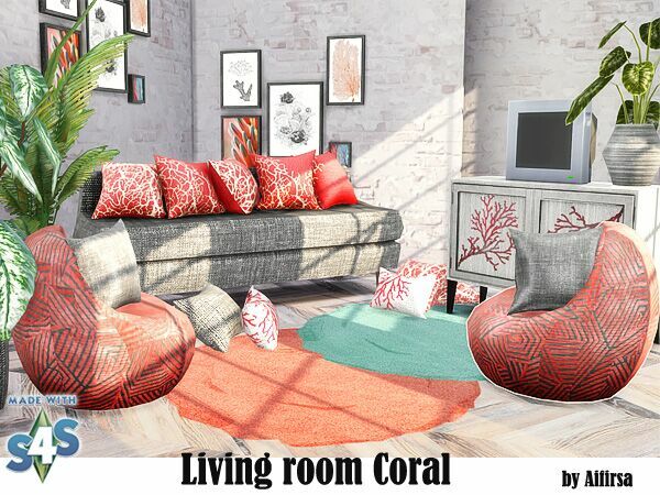 Living Room Coral By Aifirsa 3 sims 4 cc living room coral by aifirsa 2