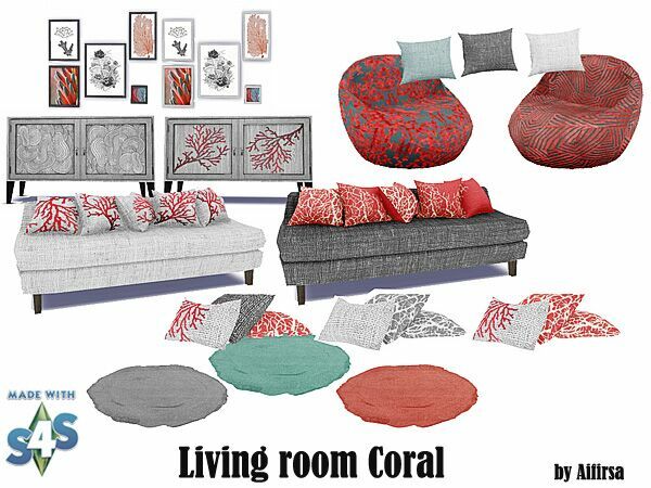 Living Room Coral By Aifirsa 2 sims 4 cc living room coral by aifirsa 3