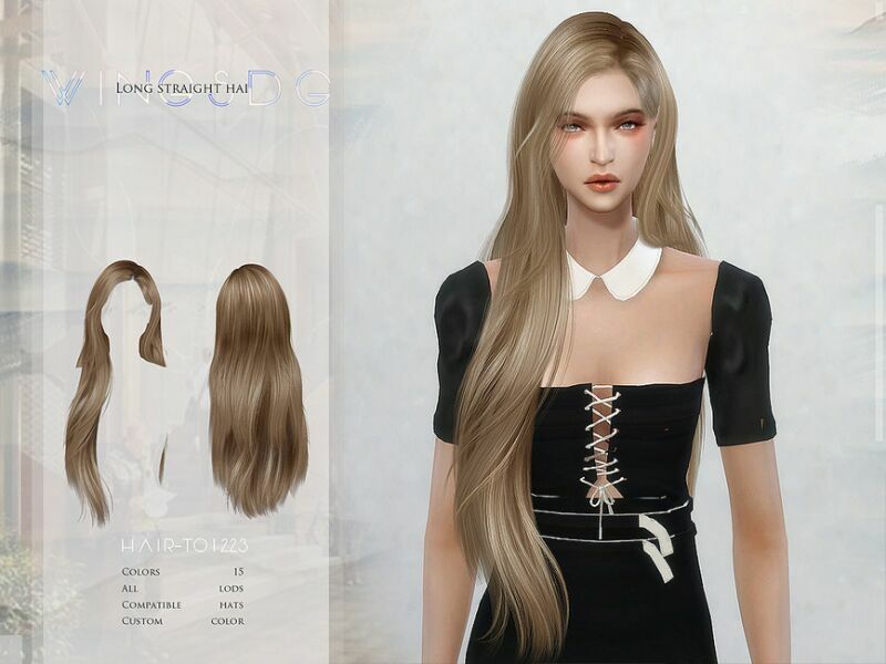 Long Straight Hair – TO1228 By Wingssims 1 Long Straight Hair – TO1228 By Wingssims Sims 4 CC
